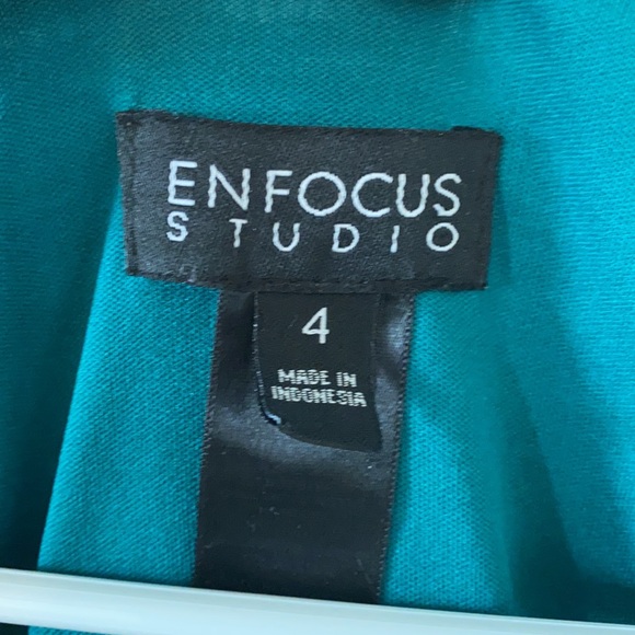 Enfocus Studio Teal Lace Dress Size 4 - Picture 2 of 3